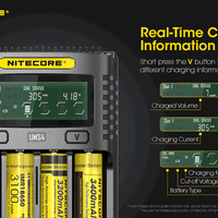 NITECORE UMS4 BATTERY CHARGER - 4 SLOT, MINI-USB - NeonSales {{ shop.shopifyCountryName }}