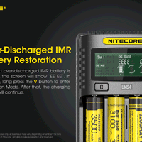 NITECORE UMS4 BATTERY CHARGER - 4 SLOT, MINI-USB - NeonSales {{ shop.shopifyCountryName }}