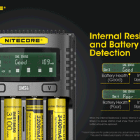 NITECORE UMS4 BATTERY CHARGER - 4 SLOT, MINI-USB - NeonSales {{ shop.shopifyCountryName }}
