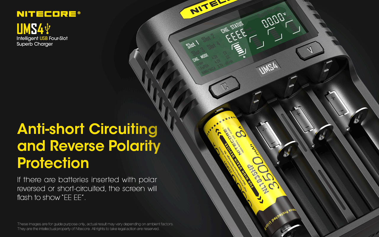 NITECORE UMS4 BATTERY CHARGER - 4 SLOT, MINI-USB - NeonSales South Africa