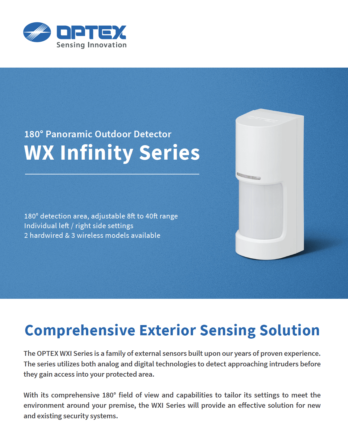OPTEX WXI OUTDOOR BEAM - 180 DEGREE | NeonSales