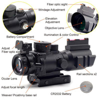 PICATINNY SCOPE, 4X32 IR (RGB) W/ IRON SIGHTS - NeonSales {{ shop.shopifyCountryName }}