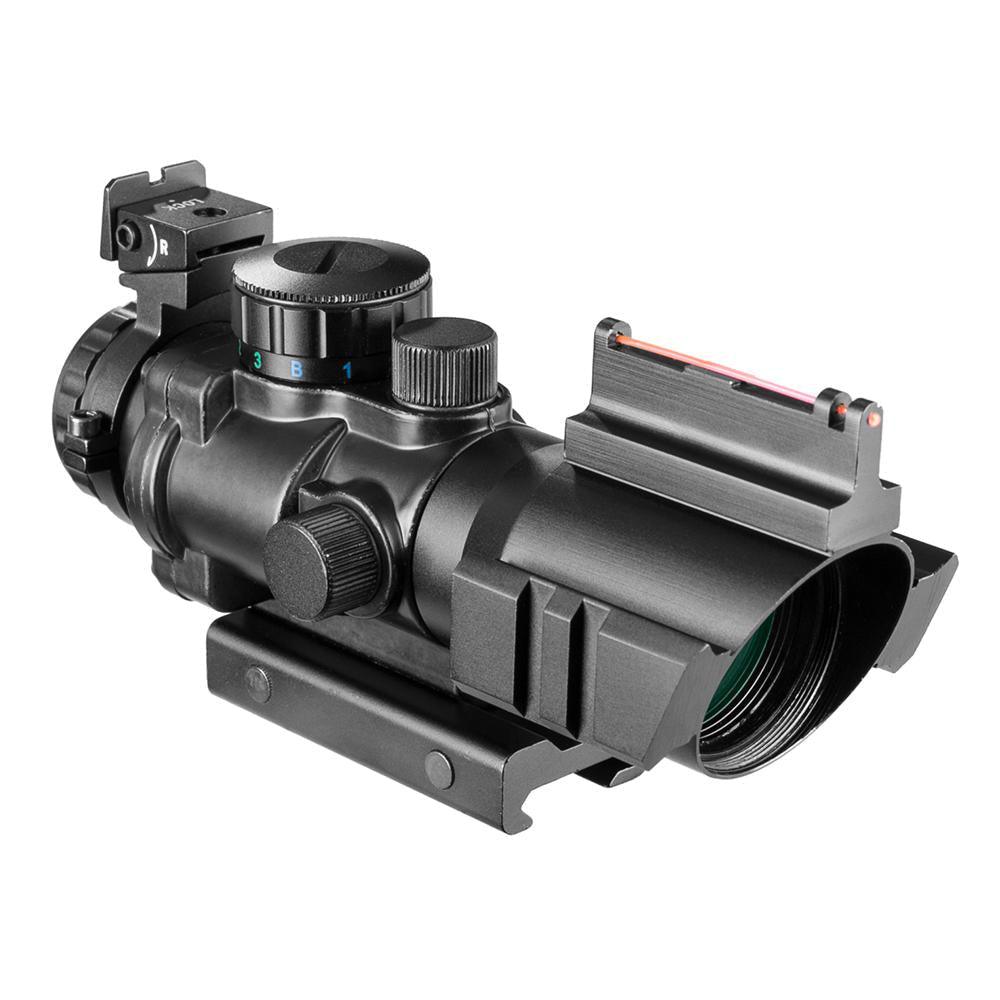 PICATINNY SCOPE, 4X32 IR (RGB) W/ IRON SIGHTS - NeonSales South Africa