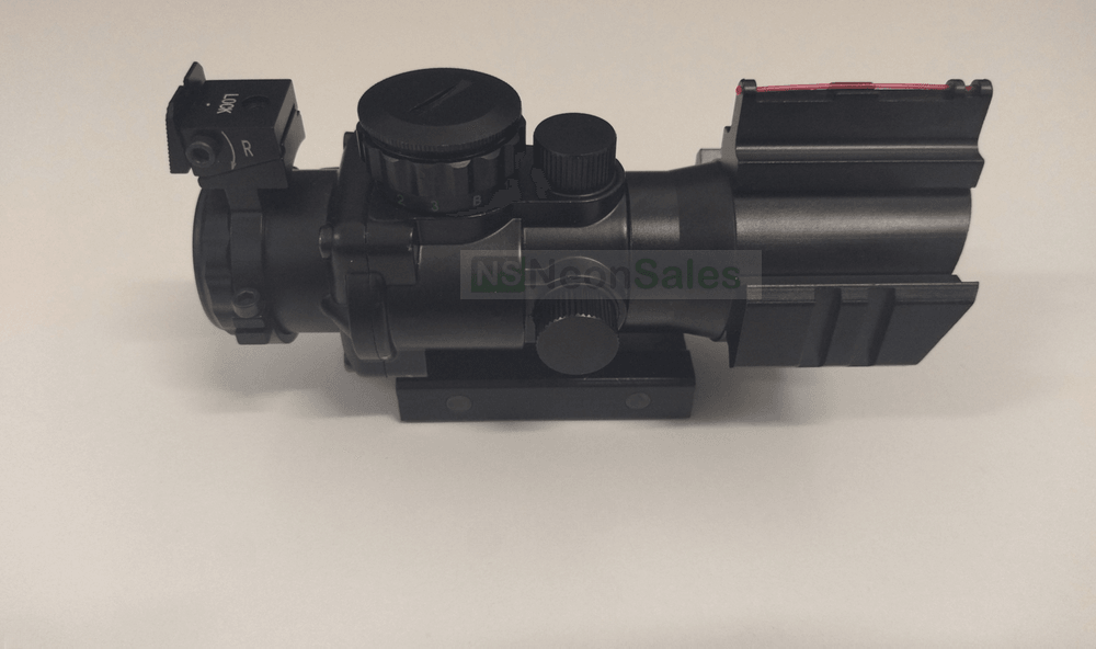 PICATINNY SCOPE, 4X32 IR (RGB) W/ IRON SIGHTS - NeonSales South Africa