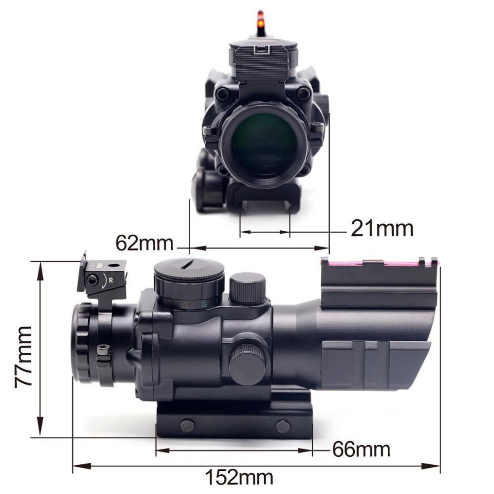 PICATINNY SCOPE, 4X32 IR (RGB) W/ IRON SIGHTS - NeonSales South Africa