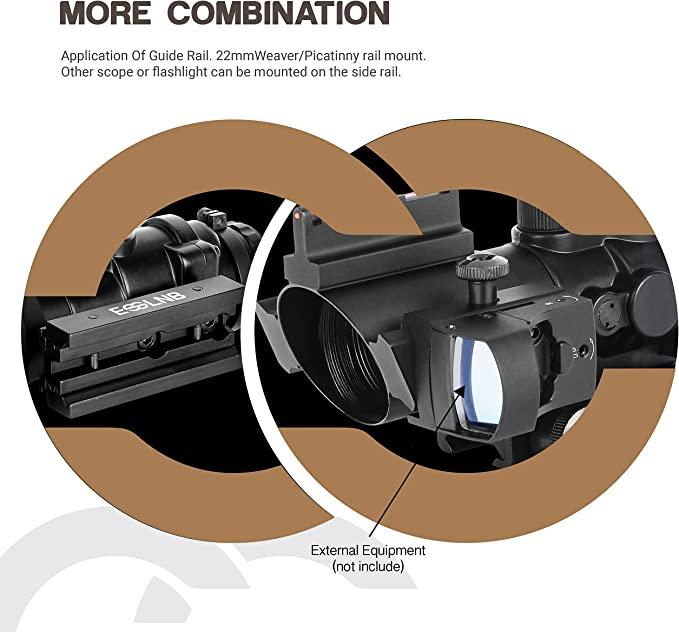 PICATINNY SCOPE, 4X32 IR (RGB) W/ IRON SIGHTS - NeonSales South Africa