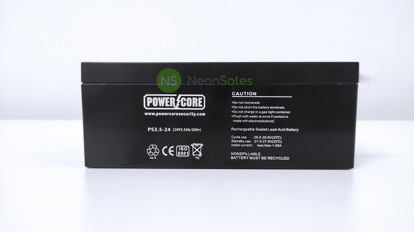 POWERCORE 24V 3.5A GARAGE BATTERY - NeonSales {{ shop.shopifyCountryName }}