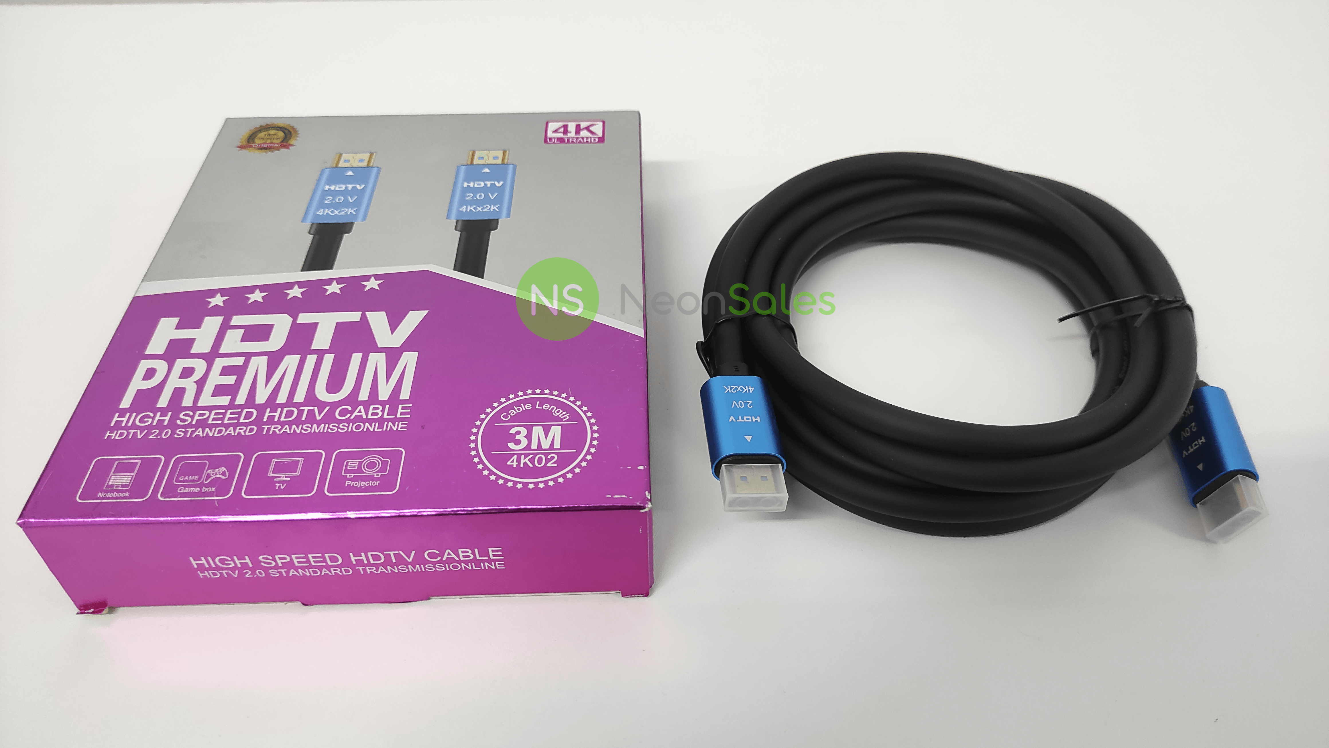 PREMIUM HDMI 4K-60HZ (18 GBPS) CABLE, 4KX2K - 3M - NeonSales {{ shop.shopifyCountryName }}