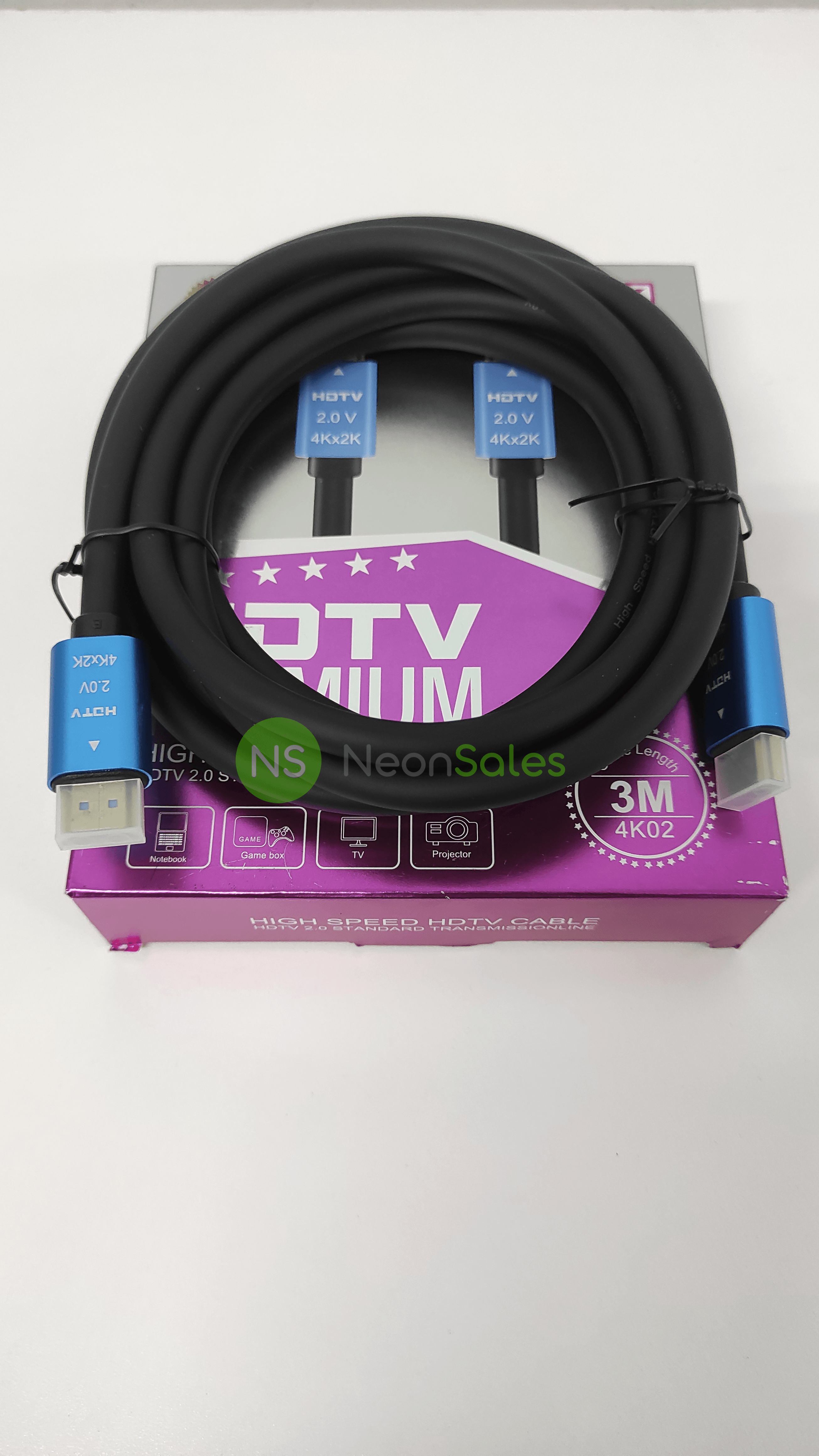 PREMIUM HDMI 4K-60HZ (18 GBPS) CABLE, 4KX2K - 3M - NeonSales {{ shop.shopifyCountryName }}