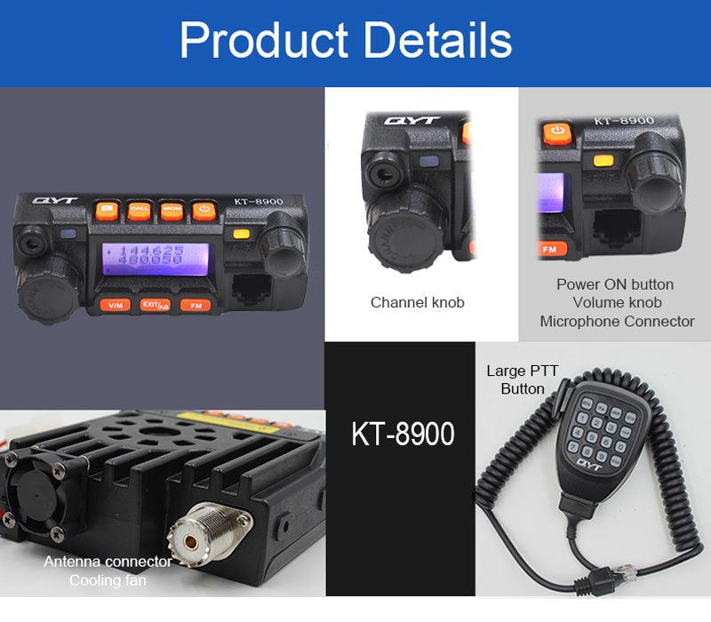 QYT KT8900 VHF/UHF DUAL BAND MOBILE RADIO KIT - NeonSales {{ shop.shopifyCountryName }}