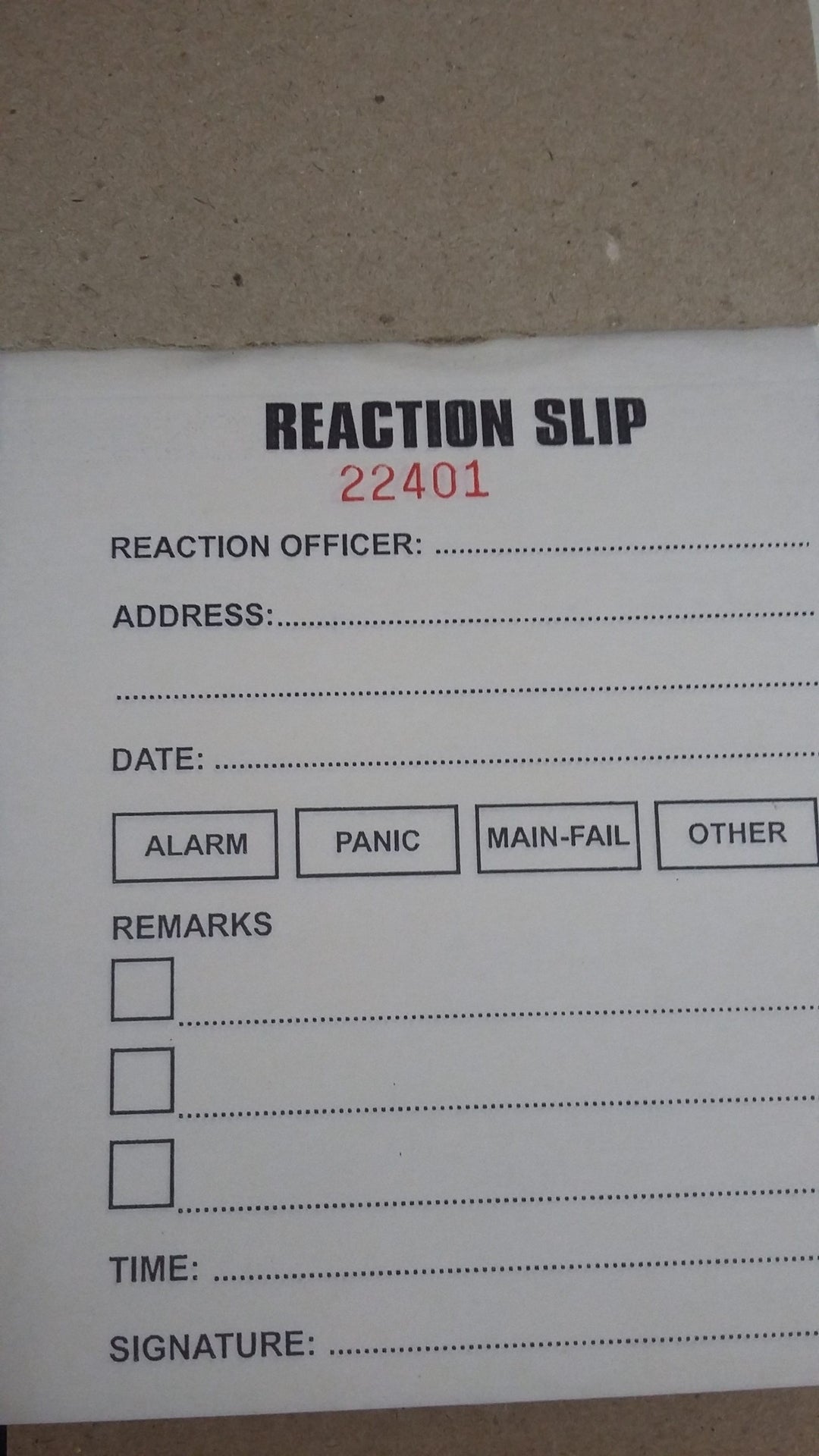 REACTION SLIP BOOK - NeonSales South Africa