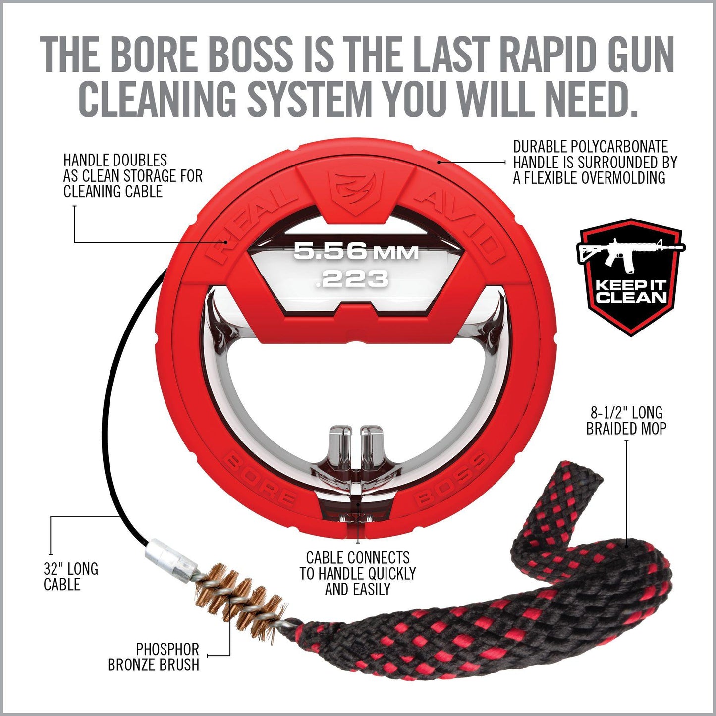 REAL AVID® BORE BOSS BARREL CLEANER - .223 / 5.56 - NeonSales {{ shop.shopifyCountryName }}
