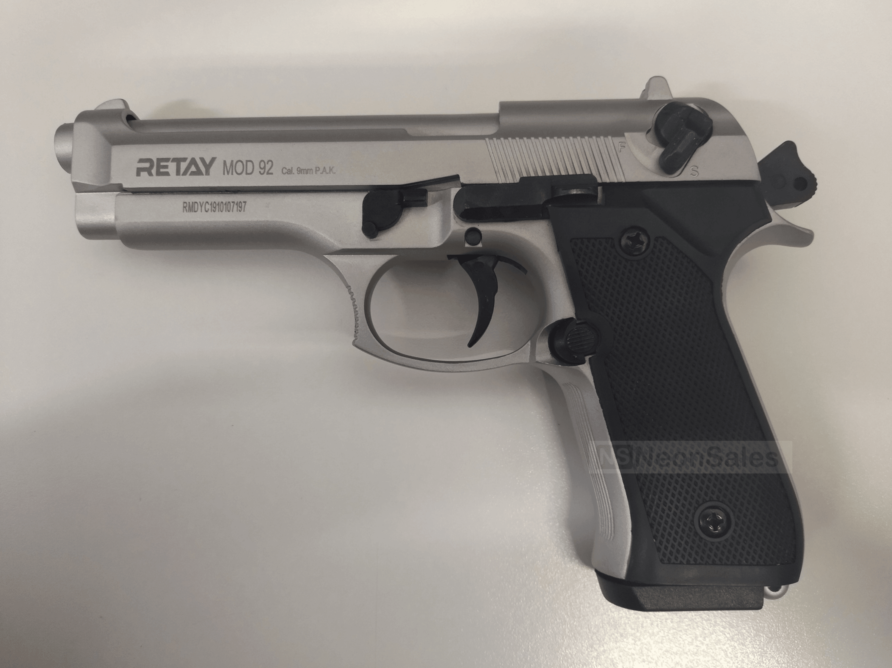 RETAY MOD 92 BLANK GUN - MATTE CHROME - NeonSales South Africa