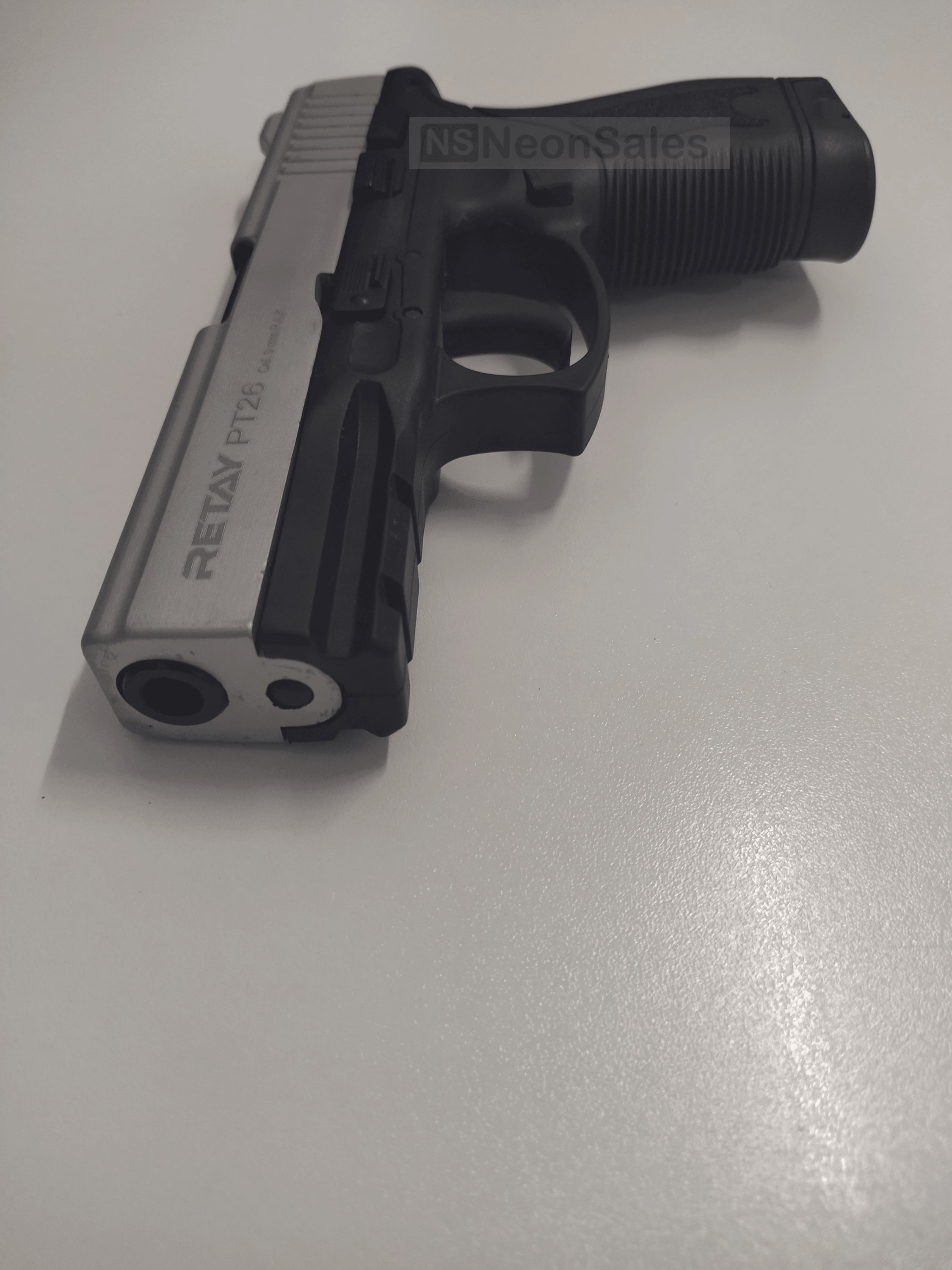 RETAY PT26 AUTOMATIC BLANK GUN - MATT CHROME - NeonSales South Africa