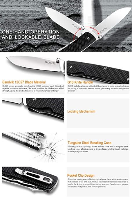 RUIKE KNIFE- LD31-B TREKKER POCKET KNIFE - BLACK - NeonSales {{ shop.shopifyCountryName }}