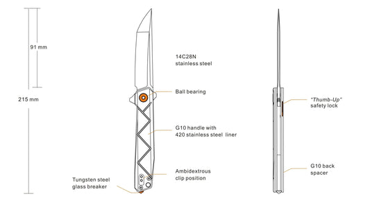 RUIKE KNIFE P127-CB CF OVERLAY - NeonSales {{ shop.shopifyCountryName }}