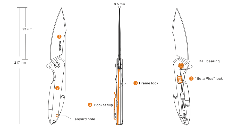 RUIKE KNIFE P128-SF SILVER - NeonSales {{ shop.shopifyCountryName }}