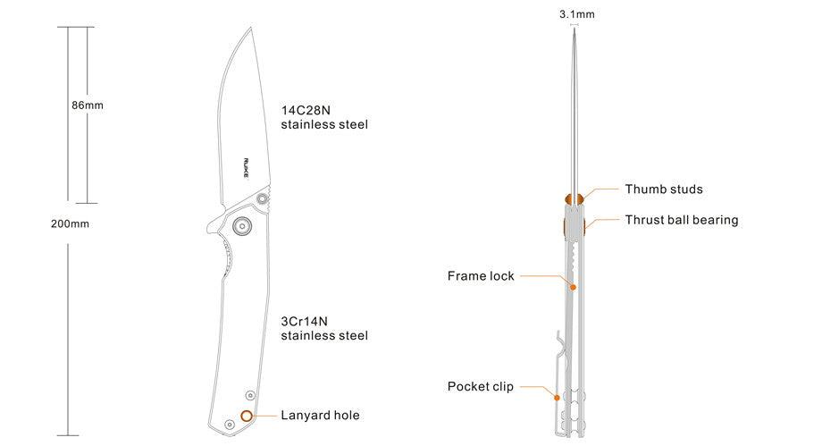 RUIKE KNIFE P801-SB BLACK STONEWASH - NeonSales {{ shop.shopifyCountryName }}