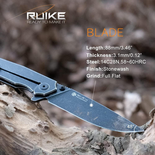 RUIKE KNIFE P801-SB BLACK STONEWASH - NeonSales {{ shop.shopifyCountryName }}