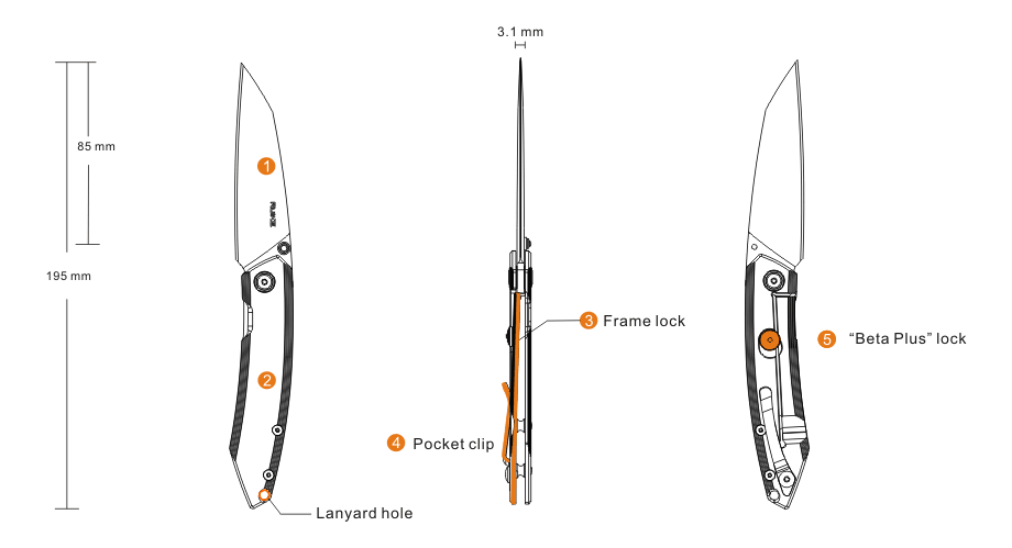 RUIKE KNIFE P831-SF SILVER - NeonSales {{ shop.shopifyCountryName }}