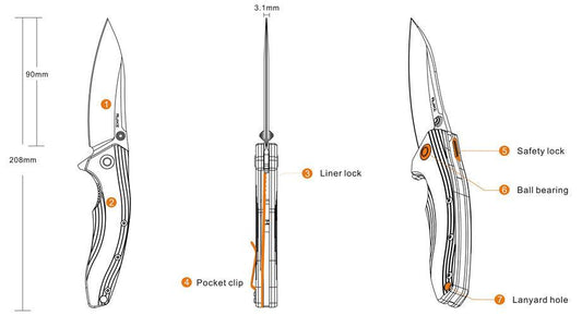 RUIKE KNIFE P841-L BLACK&GREEN - NeonSales {{ shop.shopifyCountryName }}