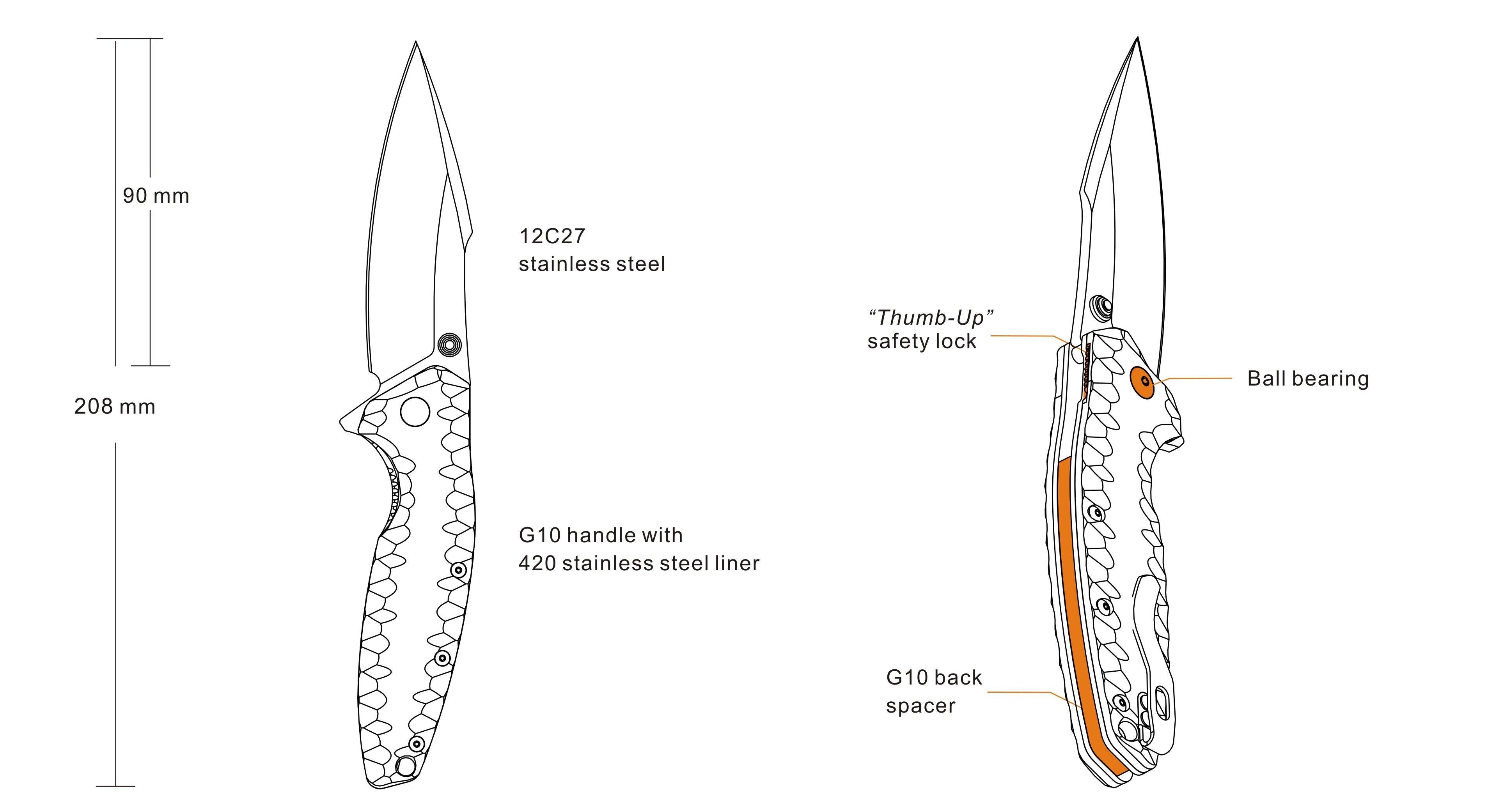 RUIKE KNIFE P843-B BLACK - NeonSales South Africa