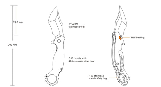 RUIKE KNIFE P881-W DRAGON KARAMBIT W/ LINER LOCK - NeonSales {{ shop.shopifyCountryName }}