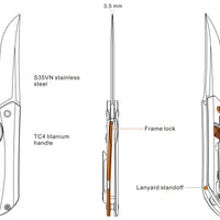 RUIKE M121-TZ HUSSAR TITANIUM KNIFE - NeonSales {{ shop.shopifyCountryName }}