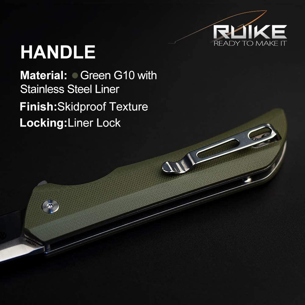 RUIKE P121-G HUSSAR GREEN POCKET KNIFE, SATIN - NeonSales {{ shop.shopifyCountryName }}