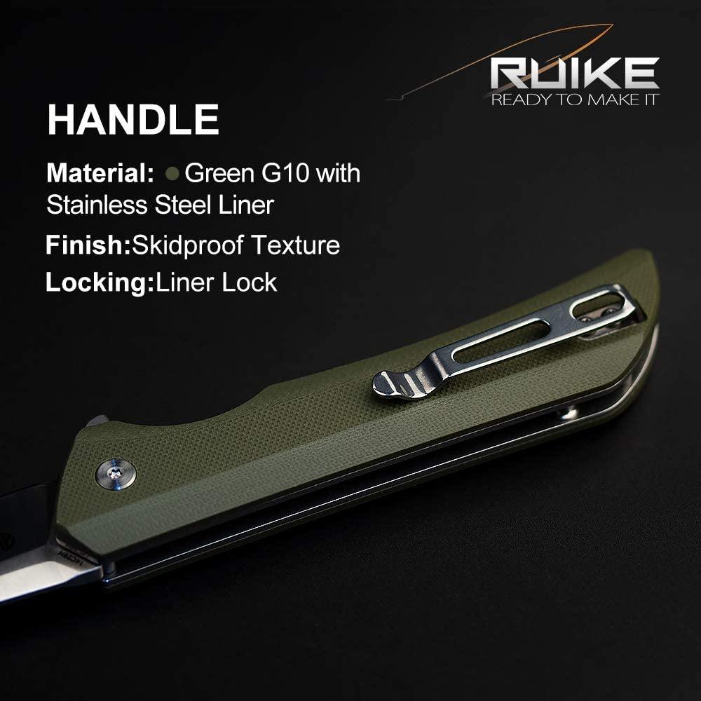 RUIKE P121-G HUSSAR GREEN POCKET KNIFE, SATIN - NeonSales South Africa