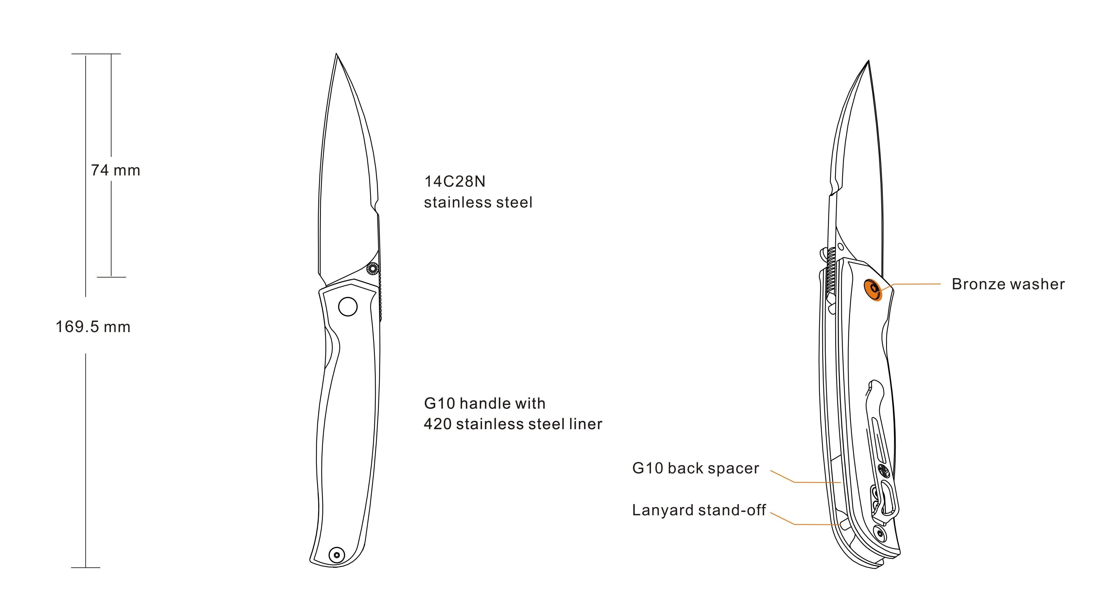 RUIKE P662-B EDC WHARNCLIFFE FOLDER - BLACK G10 - NeonSales South Africa