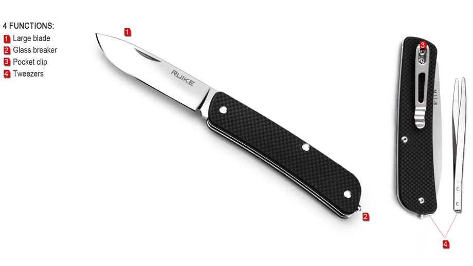 RUIKE SLIPJOINT POCKETKNIFE M11-B - BLACK - NeonSales {{ shop.shopifyCountryName }}