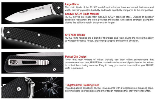 RUIKE SLIPJOINT POCKETKNIFE M11-B - BLACK - NeonSales {{ shop.shopifyCountryName }}