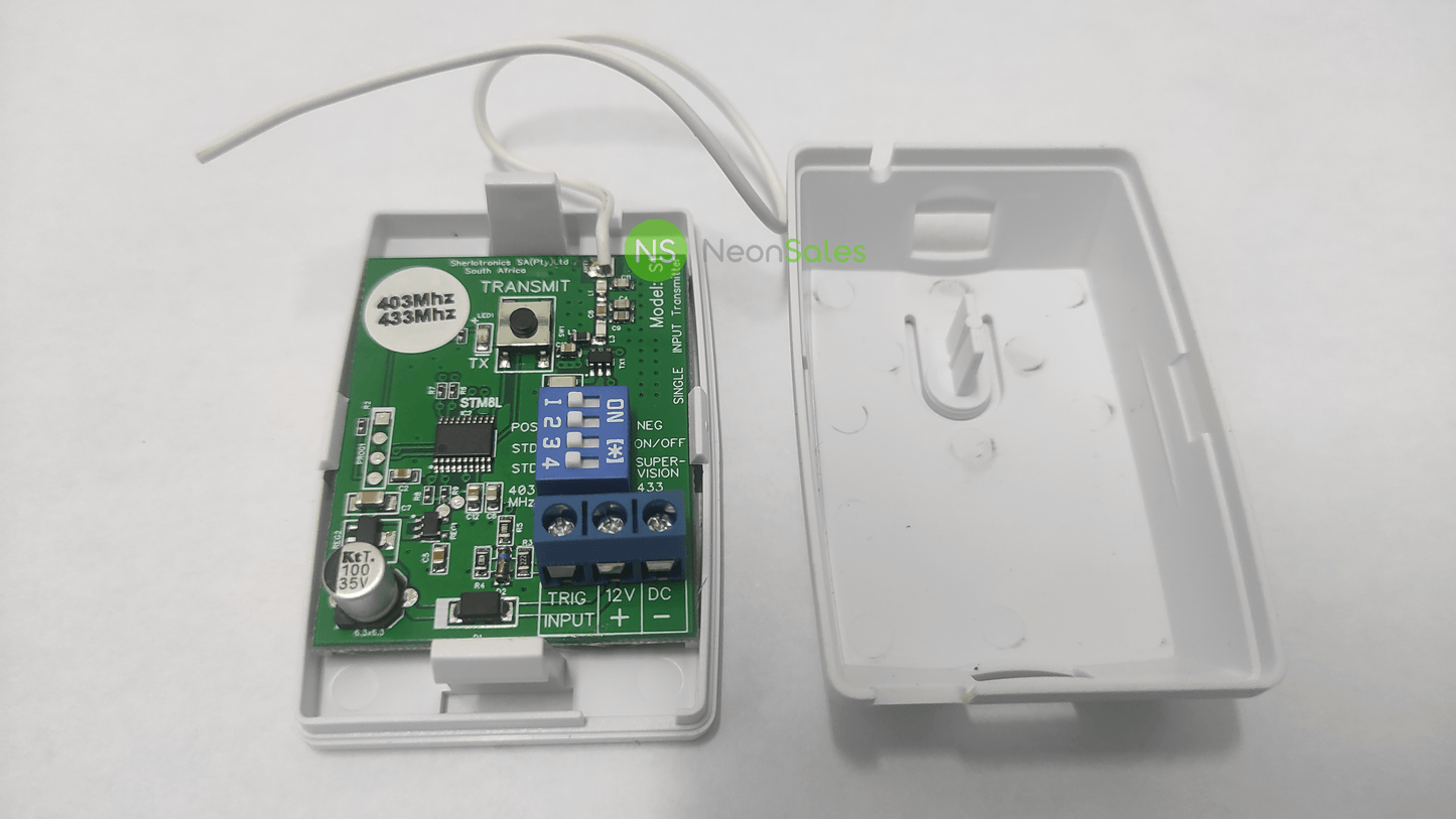 SHERLO 433MHZ STAND ALONE TRANSMITTER - 1 CHANNEL - NeonSales {{ shop.shopifyCountryName }}