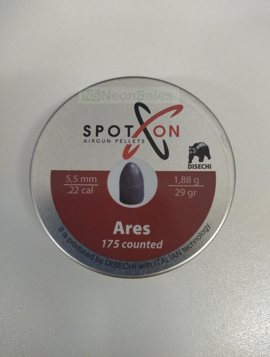 SPOT ON .22 CAL (29GR) ARES SLUGS - 175's - NeonSales {{ shop.shopifyCountryName }}