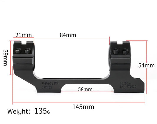 T-EAGLE SINGLE PCE DOVETAIL MOUNT, 30&25MM W/LEVEL - NeonSales {{ shop.shopifyCountryName }}