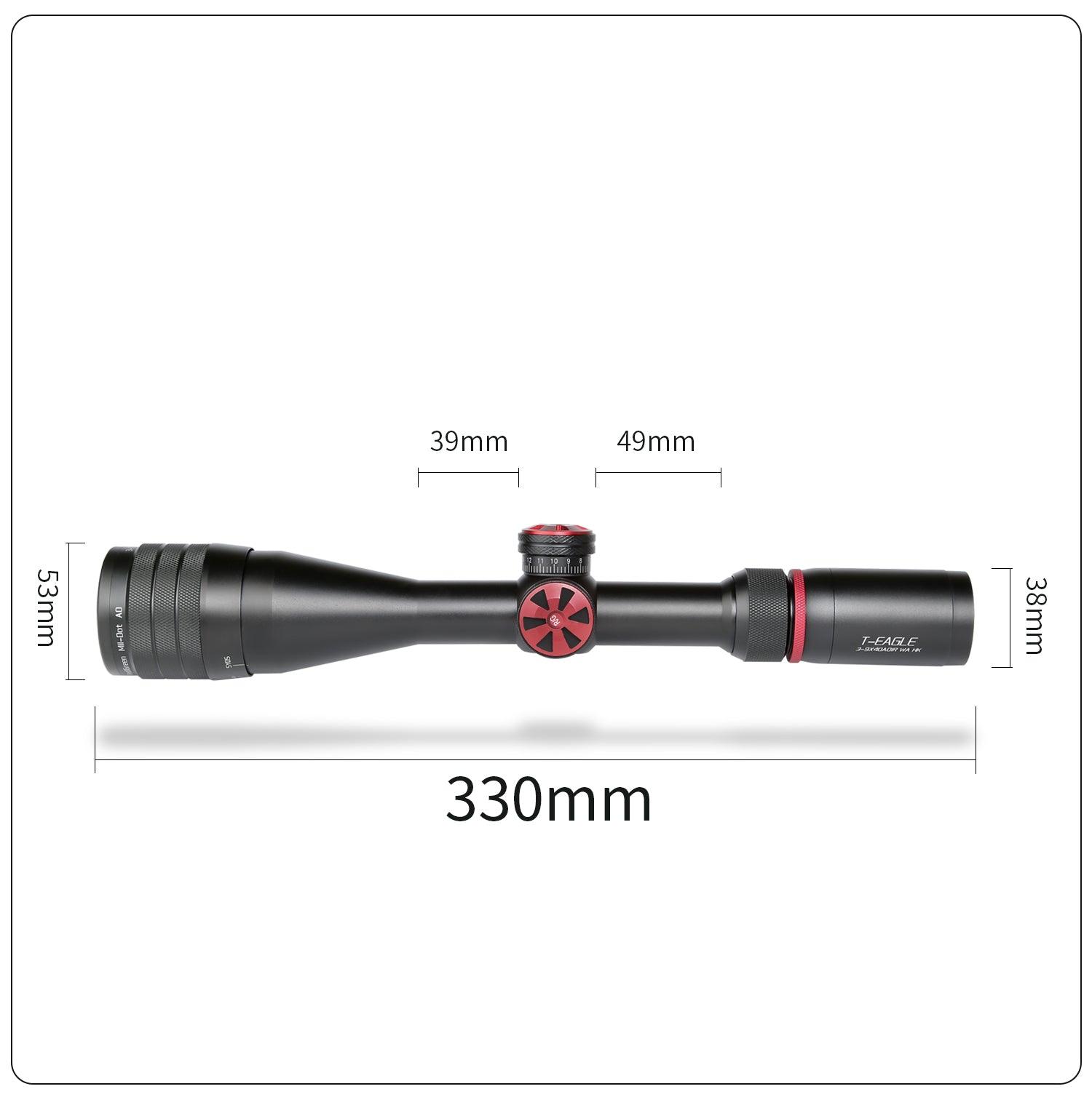 T-EAGLE SR 3-9X40 AOIR RIFLE SCOPE W/ SUNSHADE - NeonSales South Africa