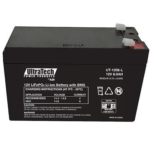 ULTRATECH 12V 8AH LITHIUM LIFEP04 BATTERY - NeonSales {{ shop.shopifyCountryName }}