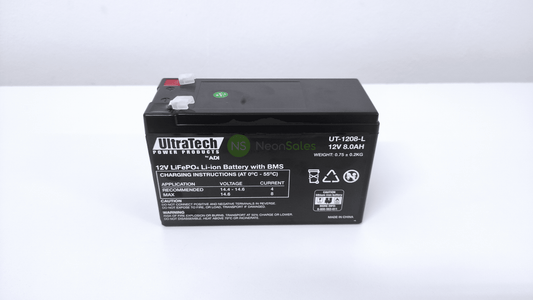 ULTRATECH 12V 8AH LITHIUM LIFEP04 BATTERY - NeonSales {{ shop.shopifyCountryName }}
