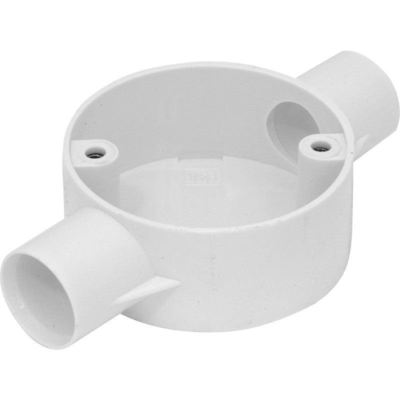 UNBRANDED PVC 2 WAY JUNCTION BOX 20MM+LID - NeonSales {{ shop.shopifyCountryName }}