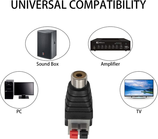 UNBRANDED RCA FEMALE PLUG - RED/BLACK - NeonSales {{ shop.shopifyCountryName }}