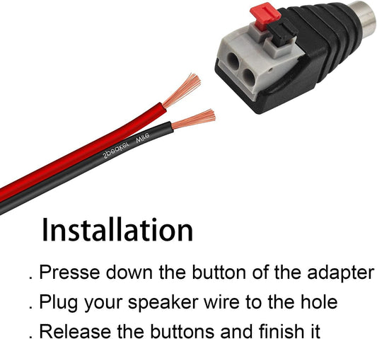 UNBRANDED RCA FEMALE PLUG - RED/BLACK - NeonSales {{ shop.shopifyCountryName }}