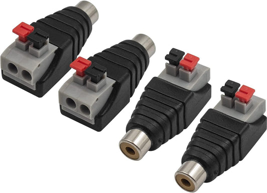 UNBRANDED RCA FEMALE PLUG - RED/BLACK - NeonSales {{ shop.shopifyCountryName }}
