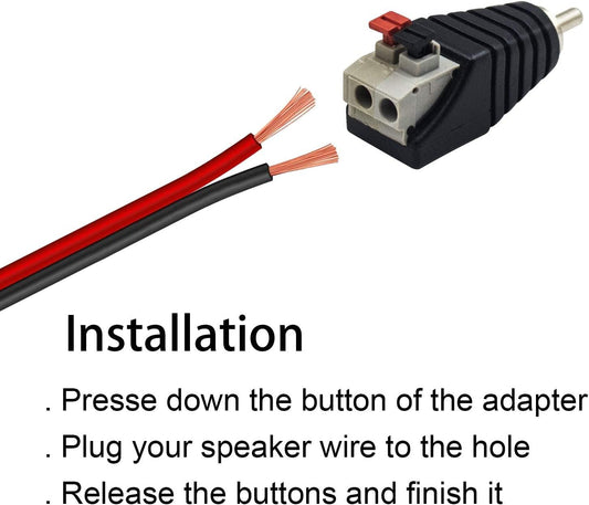 UNBRANDED RCA MALE PLUG - RED/BLACK - NeonSales {{ shop.shopifyCountryName }}