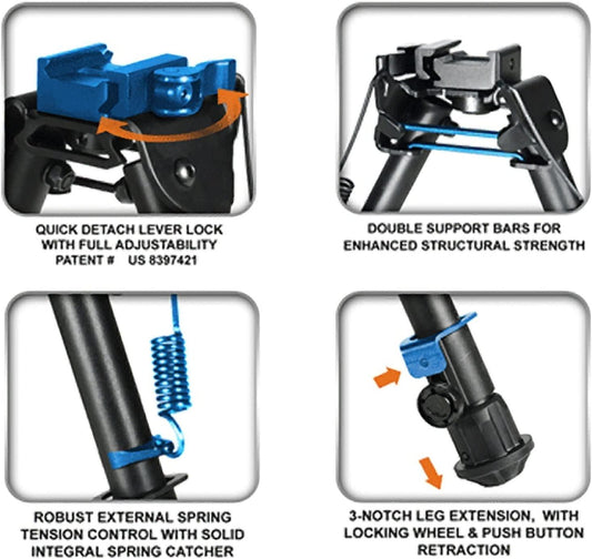 UTG® TACTICAL OP BIPOD, QUICK DETACH, 5.9"-7.3" - NeonSales {{ shop.shopifyCountryName }}