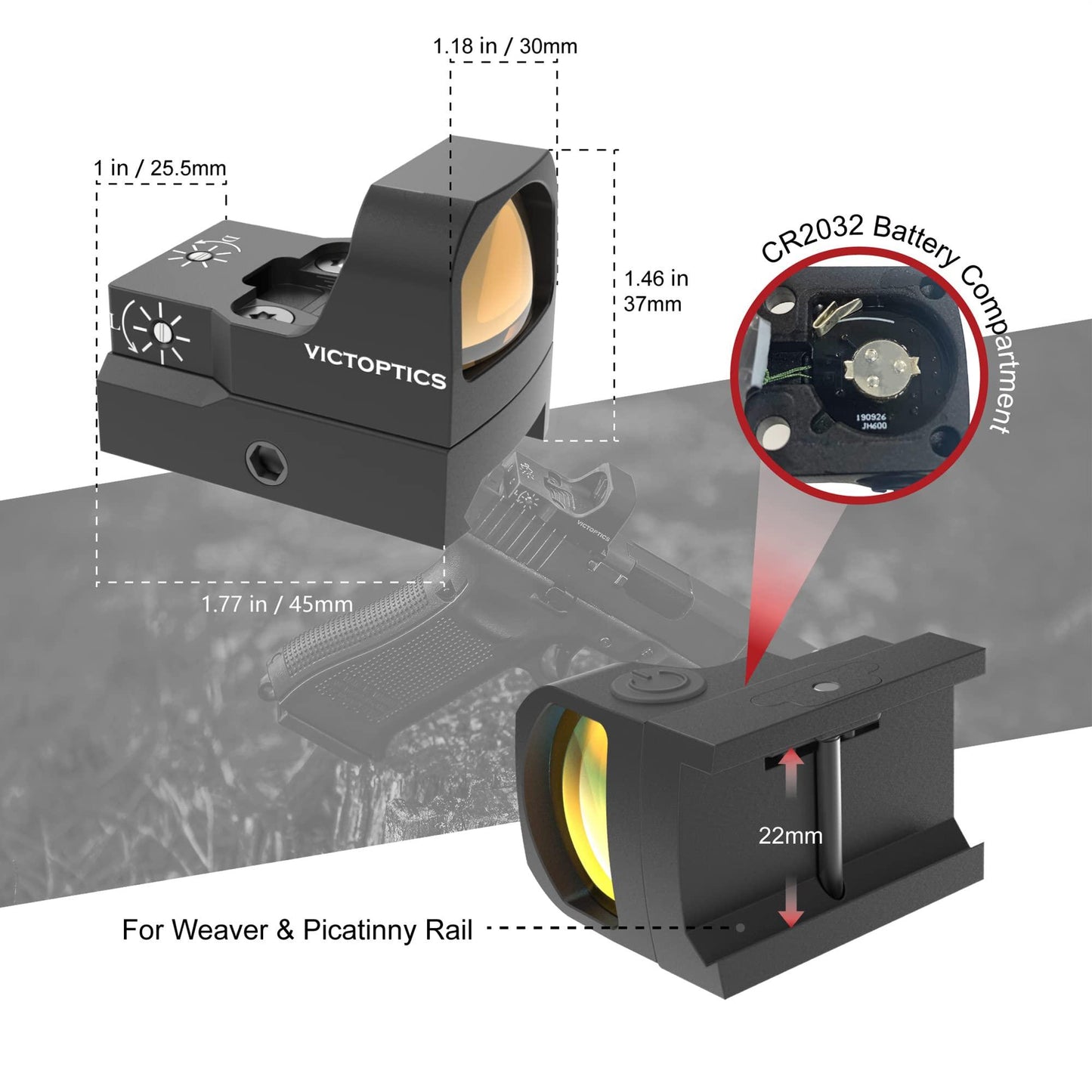 VECTOR OPTICS MICRO REFLEX SIGHT V3 - 1X17X26 - NeonSales {{ shop.shopifyCountryName }}