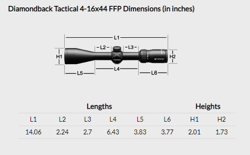 VORTEX DIAMONDBACK TACTICAL 4-16x44 MRAD SCOPE - NeonSales South Africa