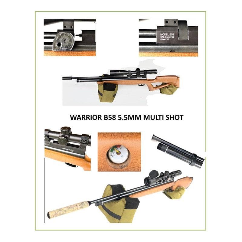 WARRIOR PCP AIR RIFLE MULTI SHOT 5.5MM - NeonSales South Africa