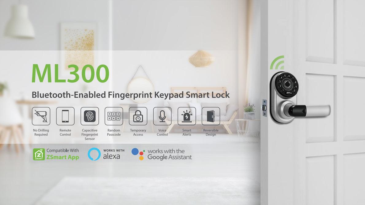 ZKTECO ML300 SMART DOOR LOCK - FINGER/CODE/APP/KEY - NeonSales {{ shop.shopifyCountryName }}