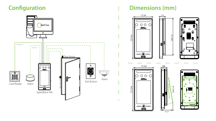 ZKTECO SPEEDFACE MINI MULTI BIOMETRIC READER - NeonSales South Africa